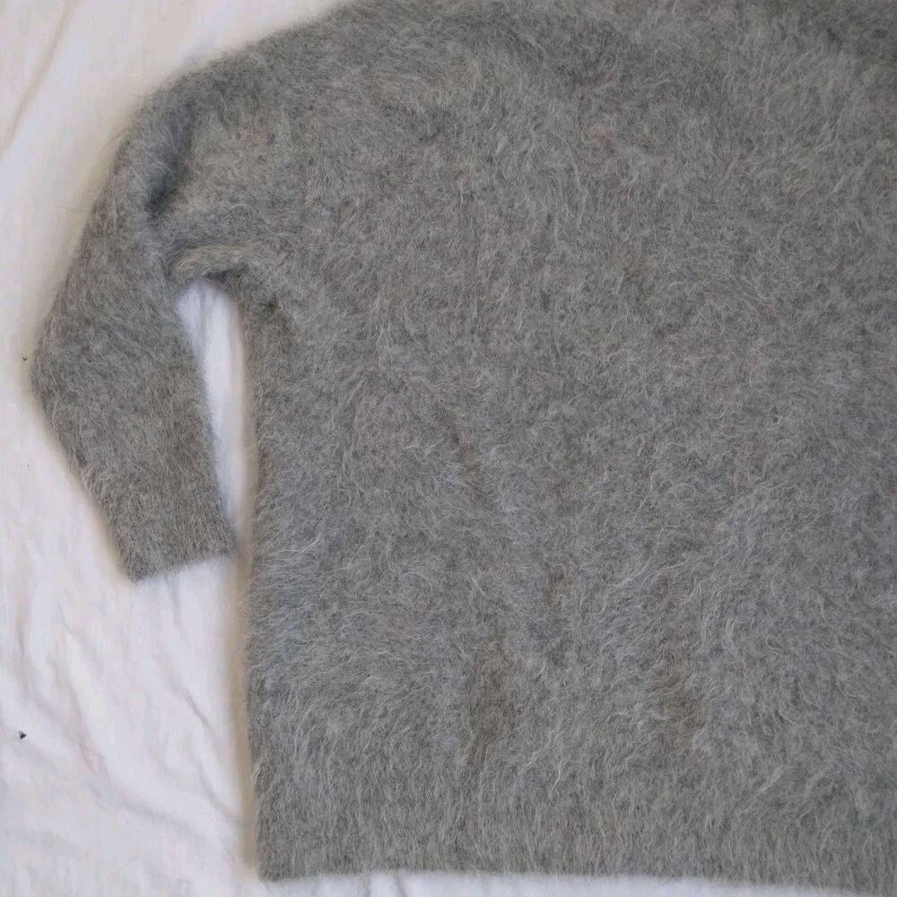 J. Crew Alpaca Blend Cardigan Gray Oversized Preppy Cabincore Women's Size L - Picture 13 of 16